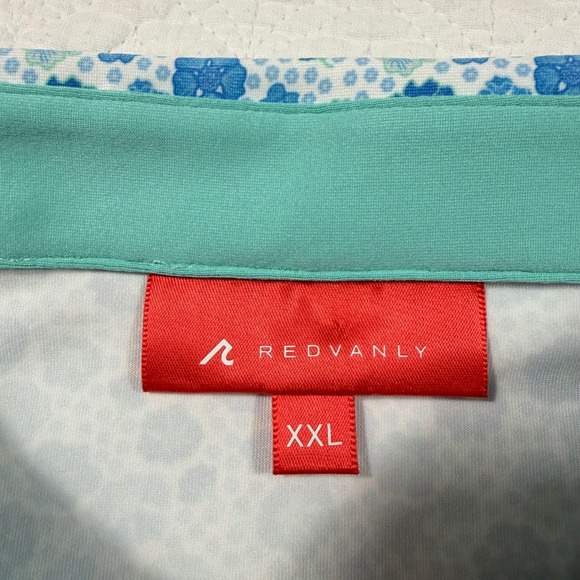 NWT REDVANLY Mens XXL Golf Polo Shirt Beech Polo Malibu Blue Floral PUREpoly - Picture 2 of 12